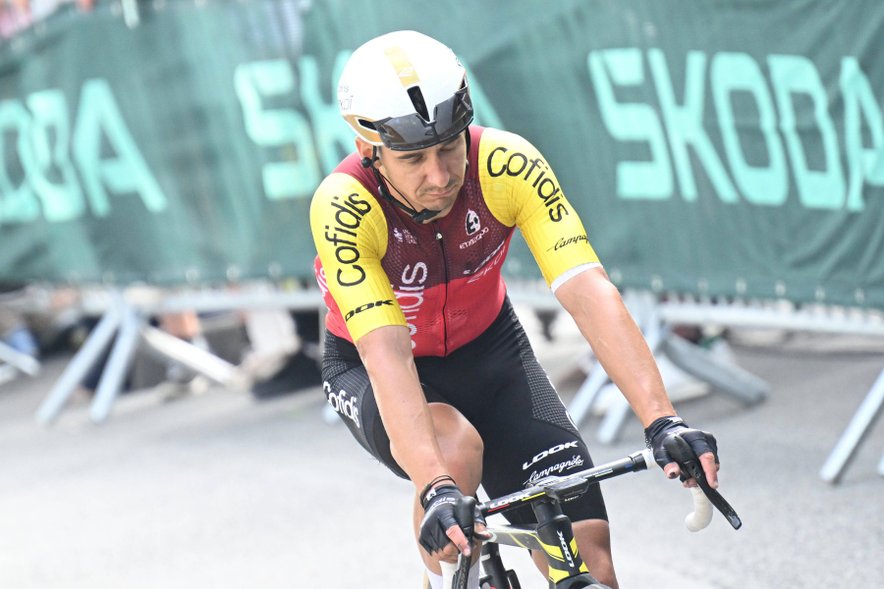 Povsem poklapan je Bryan Coquard prišel v cilj tretje etape.